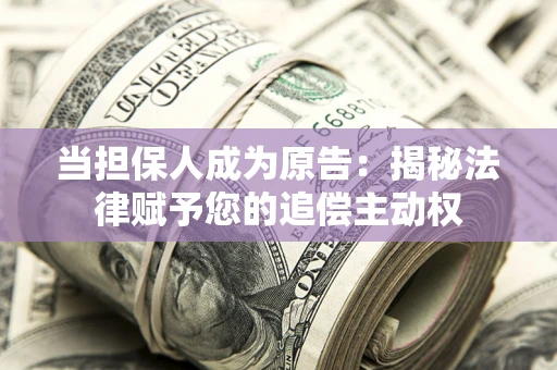 武汉当担保人成为原告：揭秘法律赋予您的追偿主动权